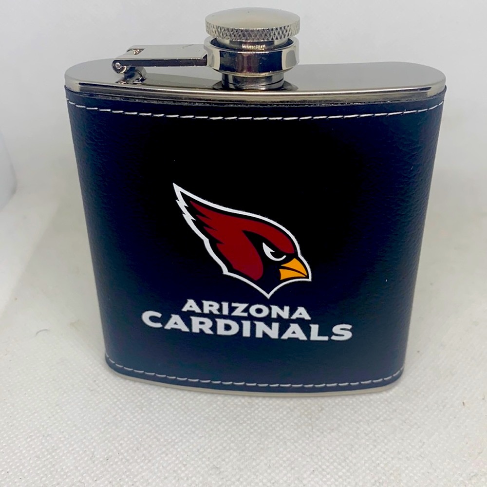 Arizona Cardinals Stainless Steel Leather Wrapped Flask